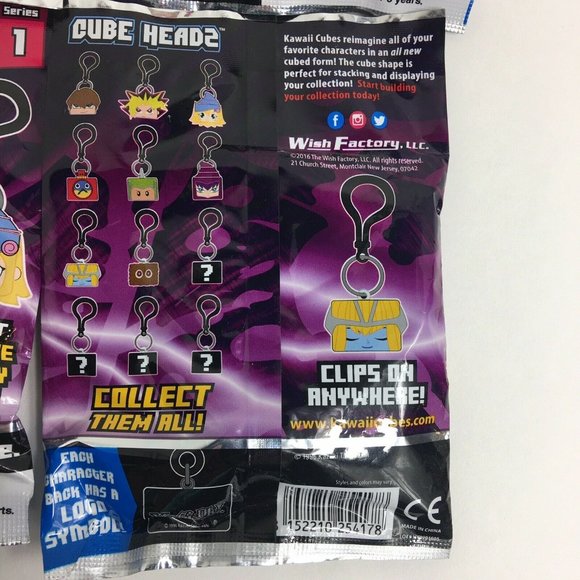 Yu-Gi-Oh Cube Heads Clip On Keyring Blind Bag Wish Factory Kawaii  YuGiOh New - Picture 8 of 12